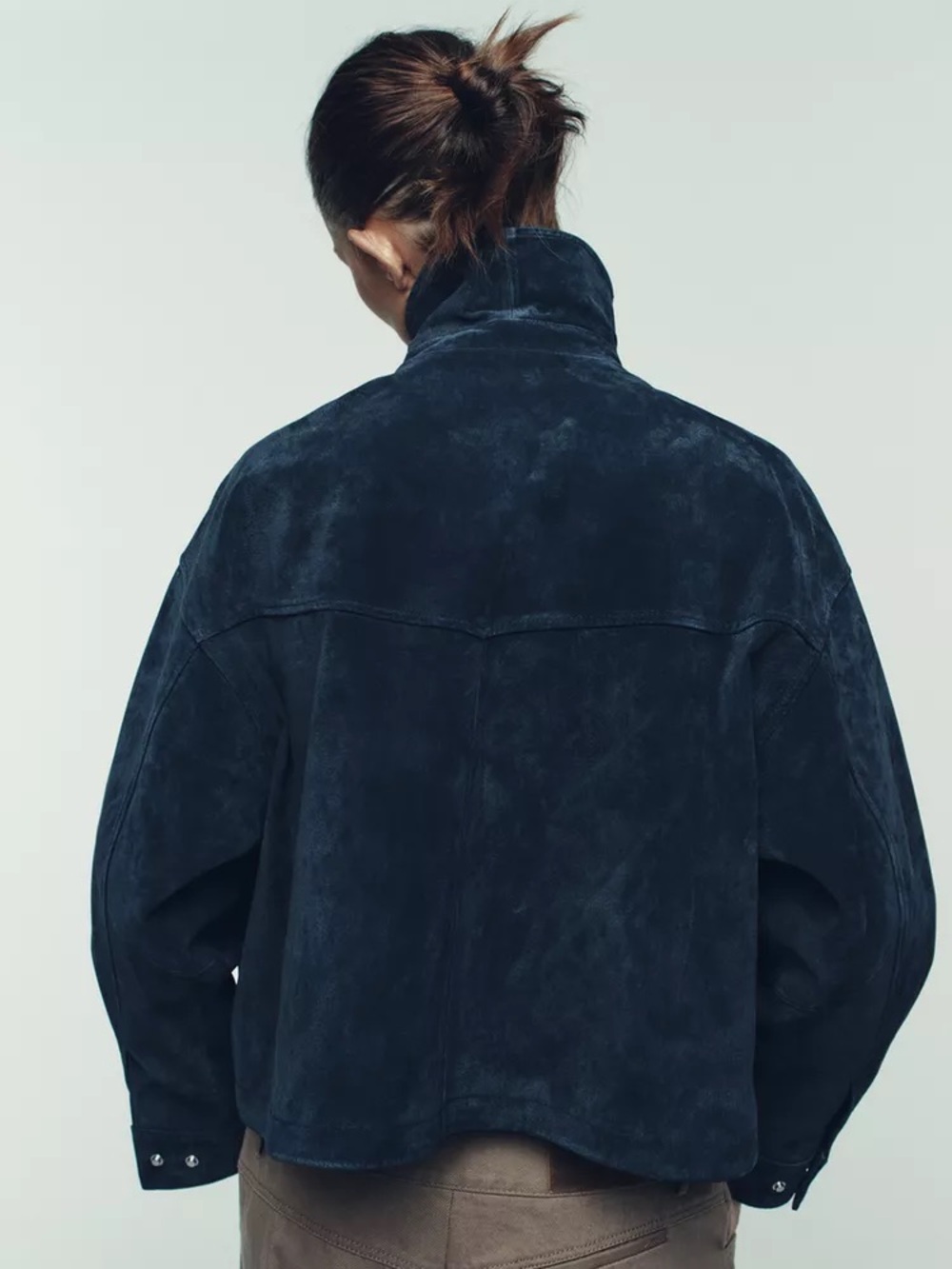 ZARA 100% LEATHER BOMBER JACKET - Picture 3 of 16